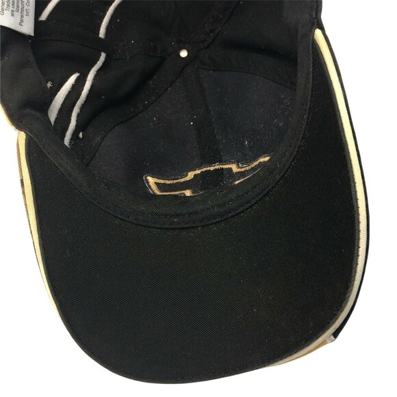 Chevy Baseball Cap Hat Factory Distressed Faux Metal Design Pattern Black Gold u - Picture 6 of 6